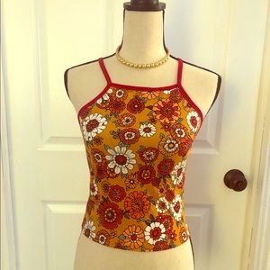 Retro Floral 70’s Vibes Halter Top - Forever 21